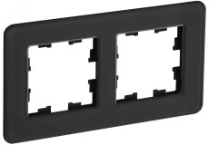 BRITE Рамка 2 поста РУ-2-2-Бр стекло черный RE IEK BR-M22-G-41-K02 IEK