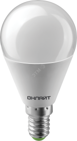 Лампа светодиодная LED 10вт Е14 белый матовый шар 21218 ОНЛАЙТ