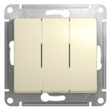 GLOSSA Выключатель трехклавишный в рамку бежевый сх.3 GSL000231 Systeme Electric
