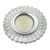 DLS-L145 GU5.3 GLASSY/CLEAR Светильник декоративный встраиваемый, серия Luciole. Без лампы, цоколь GU5.3. Доп. светодиодная подсветка 3Вт. Стекло. Зеркальный/прозрачный. ТМ Fametto UL-00003890 Uniel