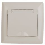 Розетка 2P+E Schuko с крышкой, 16А-250В, СУ, Solo, сл.кость, 4-203-02 Б0043320 ЭРА