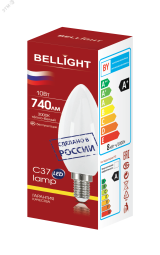 Лампа светодиодная LED С37 10W E14 3000К 86853382 BELLIGHT