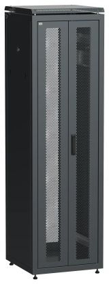 Шкаф напольный сетевой 19' LINEA N 42U 600х600мм передняя распашная перфорированная дверь задняя перфорированная черный LN05-42U66-2PP ITK
