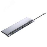 Док-станция USB Type C 11 в 1, USB 3.1, PD, HDMI 19, VGA, RJ45, TF SD, аудио 1000710612 Vention
