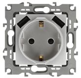 Розетка 2P+E 16A-250В, штор. с 2xUSB 5В-3А, Эра12, алюминий (10/100/2000) Б0047842 ЭРА
