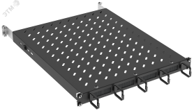 Полка стационарная ITK by ZPAS 19'' 1U с кабельным органайзером и щеточным вводом нагрузка до 120кг 750мм черная ZP-FS05-U-1U-78 ITK