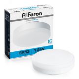 Лампа светодиодная LED 12вт GX53 дневной таблетка 25868 FERON