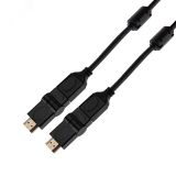 Кабель HDMI - HDMI с фильтрами, длина 2 метра, угловой 360 град (GOLD) (PVC пакет), 17-6204-3, 17-6204-3 REXANT