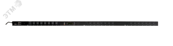 Блок розеток SW - Switched Вертикальный 21 розеток C13 3 розетки С19 макс. нагрузка 32 А шнур питания 3 м. Вилка 1-фазная 32А 250В IEC 60309 Защита 16А цифровое измерение силы тока на входе металлический корпус макс. мощность 8000 Вт 1778*44*56 ЭКО33596 T