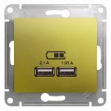 Розетка GLOSSA USB 5В/2100мА 2х5В/1050мА механизм фисташковый GSL001033 Systeme Electric