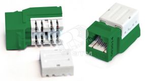 Вставка Keystone Jack RJ45(8P8C) категория 6 110 IDC зеленая 212410 Hyperline