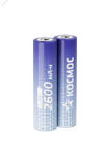 Аккумулятор 2600мАч 18650 Li-ion 2S KOC18650Li-ion26US2 Космос