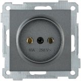 РС10-1-0-Б Розетка без заземляющего контакта 10А BOLERO антрацит IEK