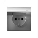 ARTGALLERY розетка с заземл. со шт. с крышк, 16А, IP44, механизм, алюминий GAL440346 Systeme Electric