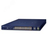 Коммутатор управляемый PoE 24 порта 10/100/1000 Мб/с, 2хSFP, 2хRJ45, 515 Вт 1000661409 PLANET