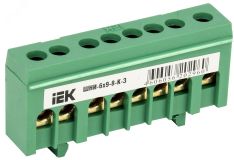 Шина PE земля корпусный изолятор на DIN-рейку ШНИ-6х9-8-К-З YNN10-69-8KD-K06 IEK