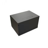 Шкаф настенный 19-дюймовый 19'' 9U 500x600х600мм стеклянная дверь с перфорацией ручка с замком черный RAL 9004 WRline'' 520243 WRLine