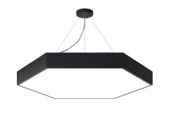 Светильник светодиодный Geometria Hexagon SPO-122-B-40K-066 66Вт 4000К 4800Лм IP40 800*800*80 черный подвесной Б0050553 ЭРА