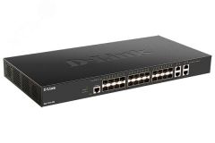 Коммутатор настраиваемый L2 28 портов, 24хSFP+ 10 Гб/с, 4хRJ45 128028 D-Link