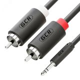 Кабель-переходник аудио Jack 3.5 мм на 2 х RCA, 1 м., черный 1000577580 Greenconnect