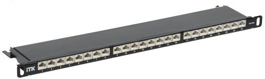 Патч-панель 0.5U кат 6А STP 24 экран Dual IDC высокой плотности PP24-D05UC6AS-D05H ITK