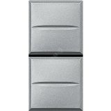Axolute Кнопка двойная 1Р (NO) + 1Р (NO) 10А 250В~ алюминий HC4036 Legrand
