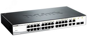 Коммутатор управляемый L2 24 порта 10/100 Мб/с, 2хSFP 100/1000 Мб/с 132454 D-Link