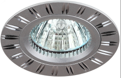 Светильник встраиваемый алюминиевый KL33 AL/SL/1 MR16 12V 50W серебро Б0049564 ЭРА