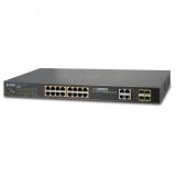 Коммутатор управляемый L2+ PoE 16 портов 10/100/1000 Мб/с, 4хSFP, 230 Вт 1000467365 PLANET