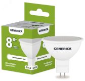 Лампа светодиодная MR16 софит 8Вт 230В 4000К GU5.3 GENERICA LL-MR16-08-230-40-GU5-G IEK
