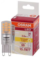 Лампа светодиодная LED 2,6Вт G9 STAR PIN30 (замена 30Вт), теплый Osram 4058075056688 LEDVANCE
