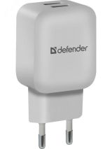Зарядное устройство сетевое EPA-13 белый, 2xUSB, 5V/2.1А 83841 Defender