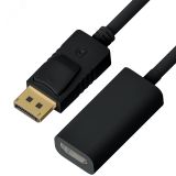 Переходник Active DisplayPort 20M v1.2 на HDMI 19F v1.4, 0.10 м., черный 1000590236 Greenconnect