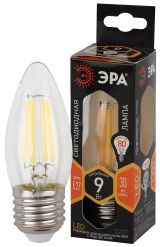 Лампа светодиодная F-LED B35-9w-827-E27 (филамент, свеча, 9Вт, тепл, E27) (10/100/5000) Б0046993 ЭРА