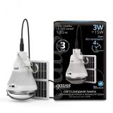 Лампа светодиодная LED 3 Вт 130 лм 4000К AC175-240В E27 А60 (груша) нейтральный с солнечной панелью Black 902102203 GAUSS