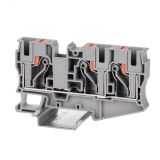 Клемма проходная , зажим push-in, 3 точки подключения, 10 кв.мм, серая VPR-10-TWIN-GY DKC