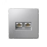 ARTGALLERY РОЗЕТКА двойная компьютерная RJ45+RJ45, кат.6А, механизм, АЛЮМИНИЙ GAL000388 Systeme Electric