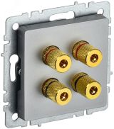 BRITE Аудиорозетка 4 поста РА10-БрС сталь BR-S40-K46 IEK