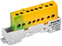 TEKFOR Шина PE земля изолированная на универсальном держателе 6х9-8-ЖЗ IEK TF-NN10-08-KL-K52 IEK