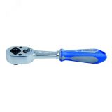 Трещотка 1/4', 140 мм, 24 зубца, флажковая с кнопкой, фиксатор 2771-55G King Tony