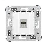 Avanti Компьютерная розетка RJ-45 без шторки в стену, кат.5e одинарная экранированная,  Белое облако 4400763 DKC