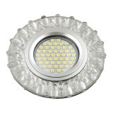 DLS-L148 GU5.3 GLASSY/CLEAR Светильник декоративный встраиваемый, серия Luciole. Без лампы, цоколь GU5.3. Доп. светодиодная подсветка 3Вт. Стекло. Зеркальный/прозрачный. ТМ Fametto UL-00003899 Uniel