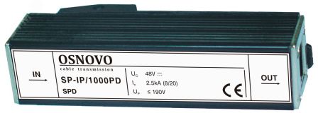 Устройство грозозащиты с защитой линий PoE до 1000 Мб/с RJ45 00011337 OSNOVO