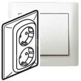 Galea Life Розетка с заземлением 2х2К+З жемчужный 771530 Legrand