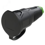 Розетка каб 16A/250V/2P+E/IP54 с черным крышкой и корпусом, маркер зеленый 00-00027025 PCE