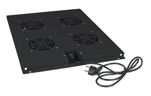 Модуль вентиляторный с 4-я вентиляторами для установки в напольные шкафы серии SH-05C, ND-05C глубиной 800мм, цвет черный (RAL 9004) 8613c Cabeus
