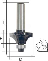 Фреза кромочная профильная c нижним подшипником, DxHxL = 32 х 16 х 56 мм 36673 FIT