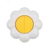 Выключатель двухклавишный KRANZ HAPPY Ромашка скрытой установки, желтый/белый KR-78-0621 Kranz