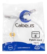 Патч-корд F/UTP, категория 6, 2xRJ45/8p8c, экранированный, серый, LSZH, 0.5м 7907c Cabeus