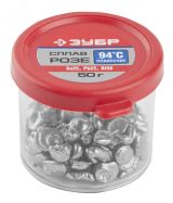 Сплав , РОЗЕ (Sn25,Pb25,Bi50), легкоплавкий в гранулах, 50гр 55457-050 ЗУБР